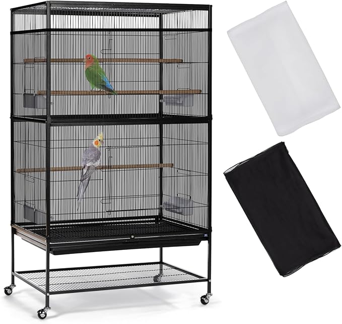ASOCEA 2Pack Large Bird Cage Seed Cather, Bird Cage Cover Adjustable Soft Airy by ASOCEA