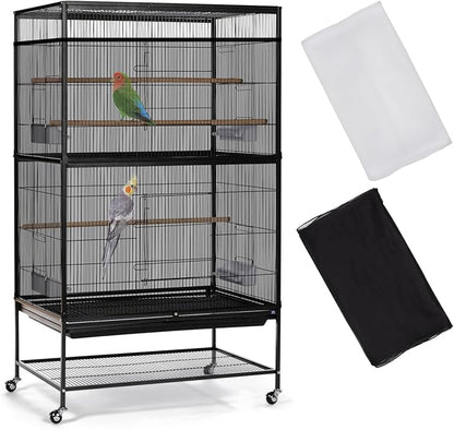 ASOCEA 2Pack Large Bird Cage Seed Cather, Bird Cage Cover Adjustable Soft Airy by ASOCEA