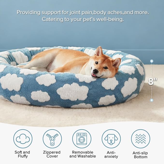 JOEJOY Donut Small Dog Bed, Round Cat Beds - Image 2