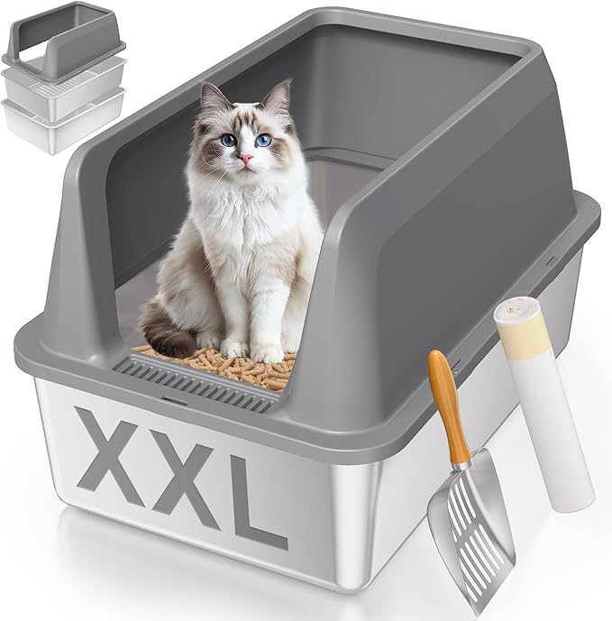 Stainless Steel Sifting Litter Box by Yoochee