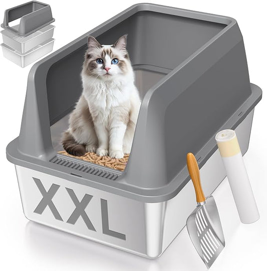Stainless Steel Sifting Litter Box by Yoochee