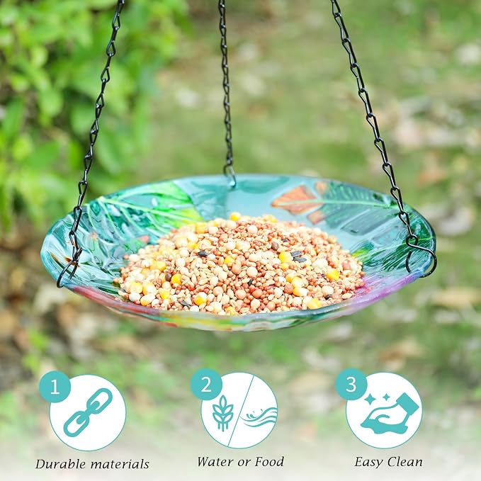 VCUTEKA Glass Hanging Bird Bath - Image 6