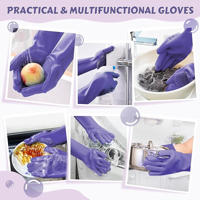 Pecute Pet Grooming Gloves, Heat Resistant, Silicone Bathing and Massaging - Image 8