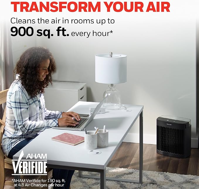 Honeywell HEPA Air Purifier for Home, 938 Ft² Rooms in 1 Hour, Turbo Clean - Image 8