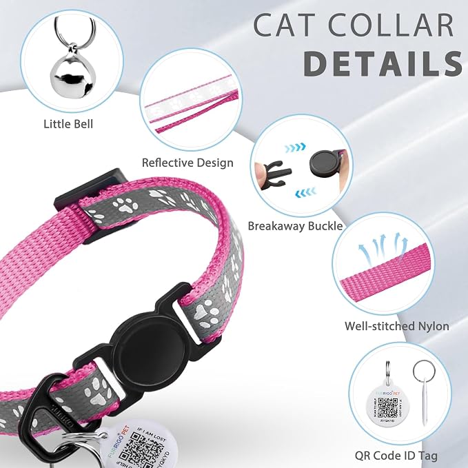 Cat Collar Breakaway with QR Code Name Tag, Reflective Kitten Collars with Bell - Image 7