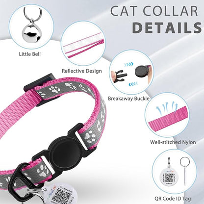 Cat Collar Breakaway with QR Code Name Tag, Reflective Kitten Collars with Bell - Image 7