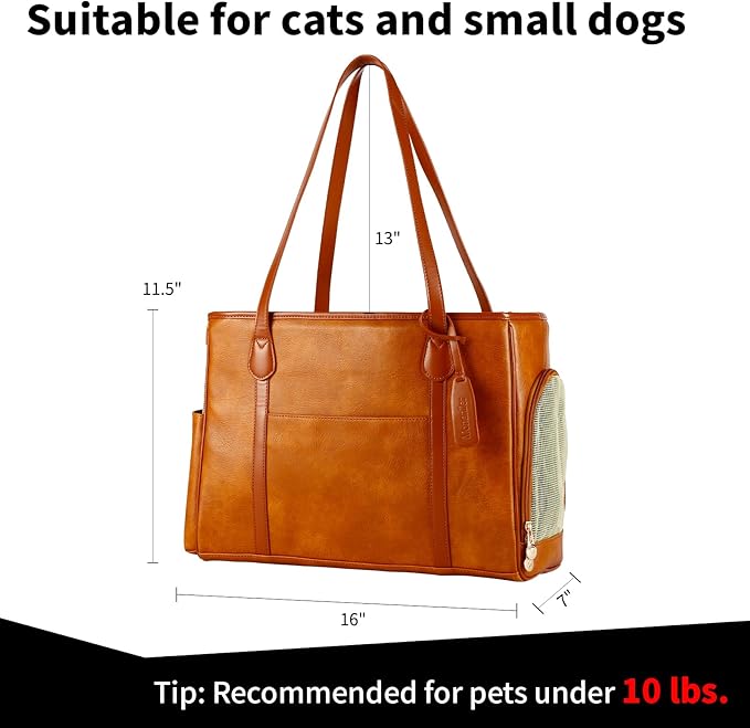 Stylish Dog Purse Carrier, Leather Pet Carrier Bag - Image 2