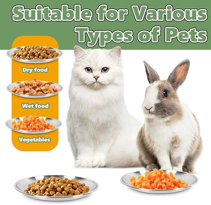 4-Pack Stainless Steel Cat Food Bowls, Shallow Whisker-Friendly Non-Slip - Image 7