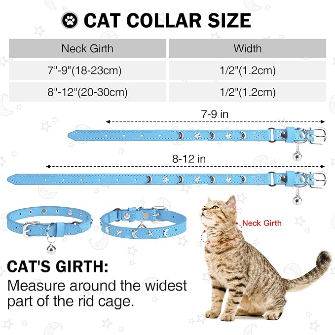 Leather Cat Collars for Boy Girl Cats - Image 3