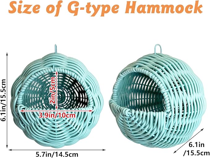 BNOSDM Rattan Parrot Nesting House Bird Nest Parakeet Hanging Swing Soft - Image 2