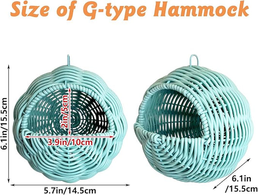BNOSDM Rattan Parrot Nesting House Bird Nest Parakeet Hanging Swing Soft - Image 2