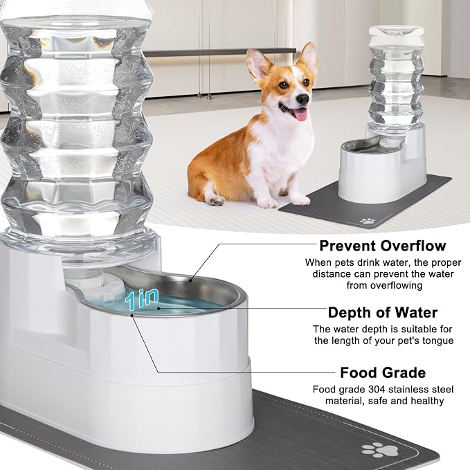 RIZZARI Automatic Pet Waterer, Gravity Stainless Steel Water Dispenser - Image 5