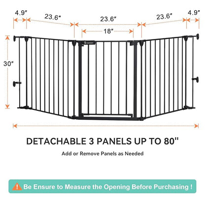 COMOMY 80" Extra Wide Baby Gate, Dog Gate - Image 7