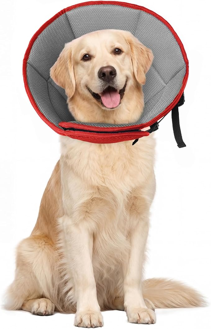 Dog Cone for Large Dogs After Surgery, Soft Dog Cone Collar for Dogs to Stop by Allroaring