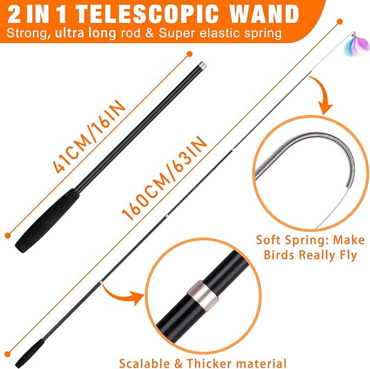 JXFUKAL 2025 Latest Cat Toys, 2 in 1 Spring Cat Wand Toy - Image 2