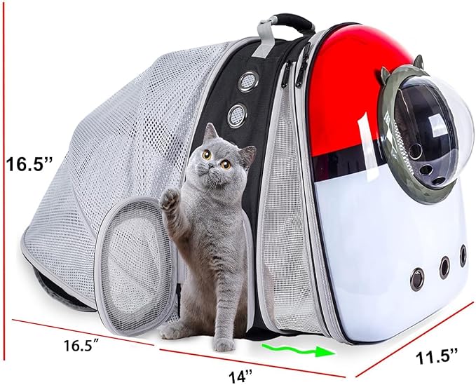 Dual Expandable Cat Backpack Front & Back Extension Pet Backpack Carrier - Image 2
