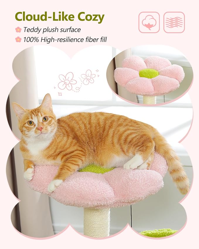 Flower Cat Tree, Large Hammock for Indoor Small Cats, Cute Cat Tree - Image 7