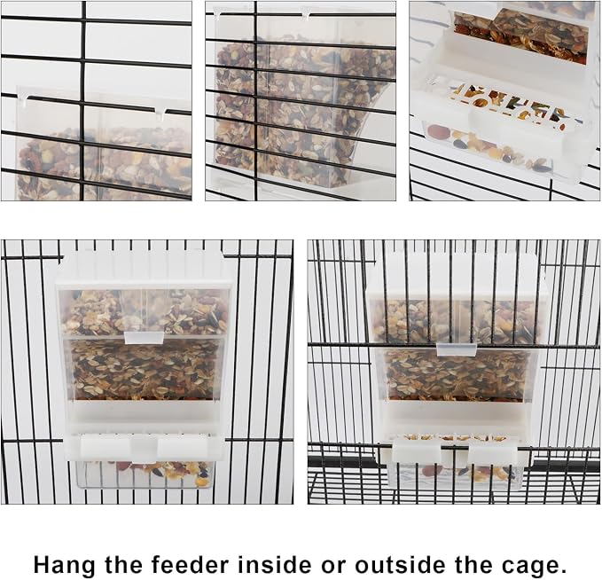 Hypeety Automatic Bird Feeder No Mess Pet Feeder Seed Food Container Perch Cage - Image 4