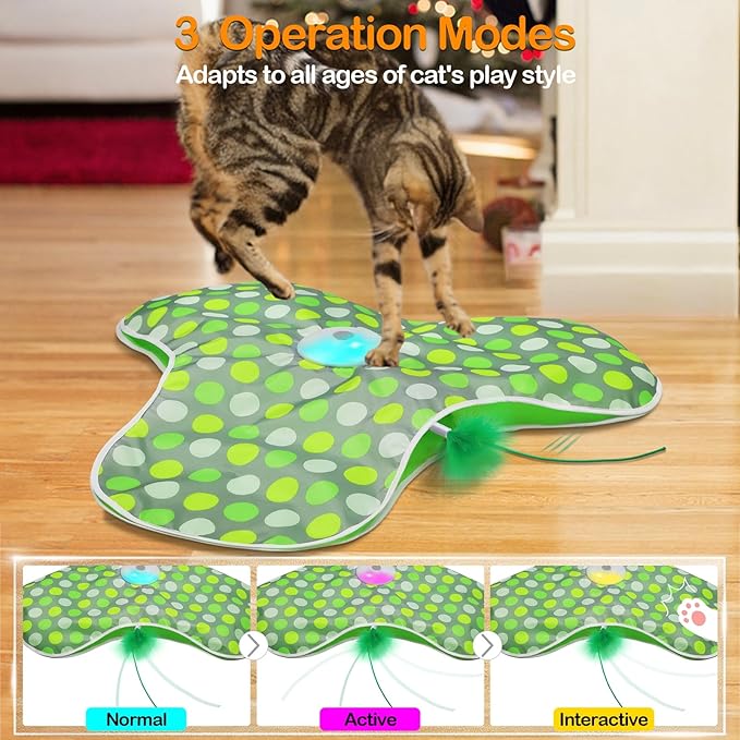Interactive Cat Toys Rechargeable, Moving Concealed Feathers, Real Mouse Squeaky - Image 5