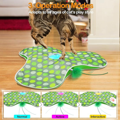 Interactive Cat Toys Rechargeable, Moving Concealed Feathers, Real Mouse Squeaky - Image 5