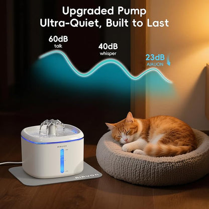 Cat Water Fountain, 84oz/2.5L Pet Cat Fountain – Ultra Quiet Upgraded Automatic - Image 6