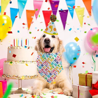 Dog Birthday Bandana Set, It's My Birthday Dog Scarfs, Pet HBD Party Decor - Image 3