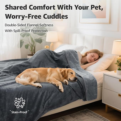 LOOBANI Waterproof Blanket for Bed: Reversible Soft Flannel King Size Bed - Image 2