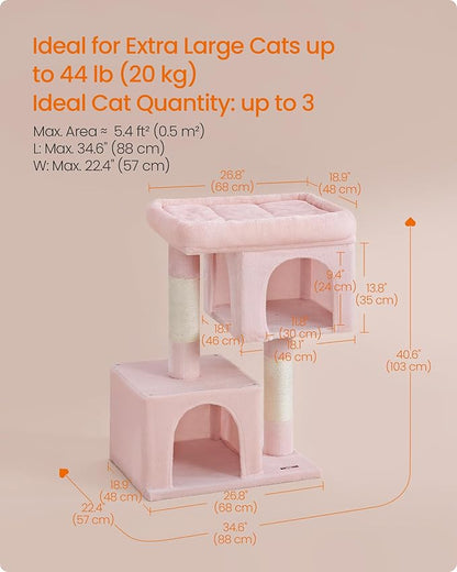 Feandrea Cat Tree, 40.6-Inch Cat Tower, Plush Condo - Image 6