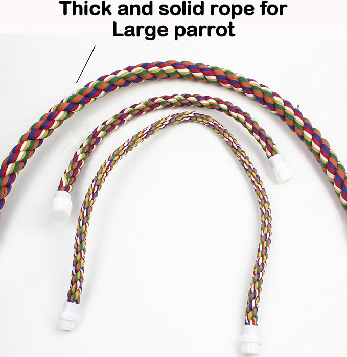 2pcs 48inch Parrot Rope Perches, Bendable Climbing Standing Chew Cage Toys - Image 6