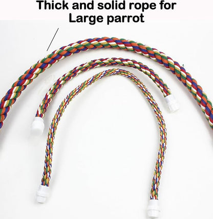 2pcs 48inch Parrot Rope Perches, Bendable Climbing Standing Chew Cage Toys - Image 6