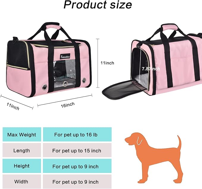 Petmolico Cat Carrier Soft-Sided Pet Bag - Image 6
