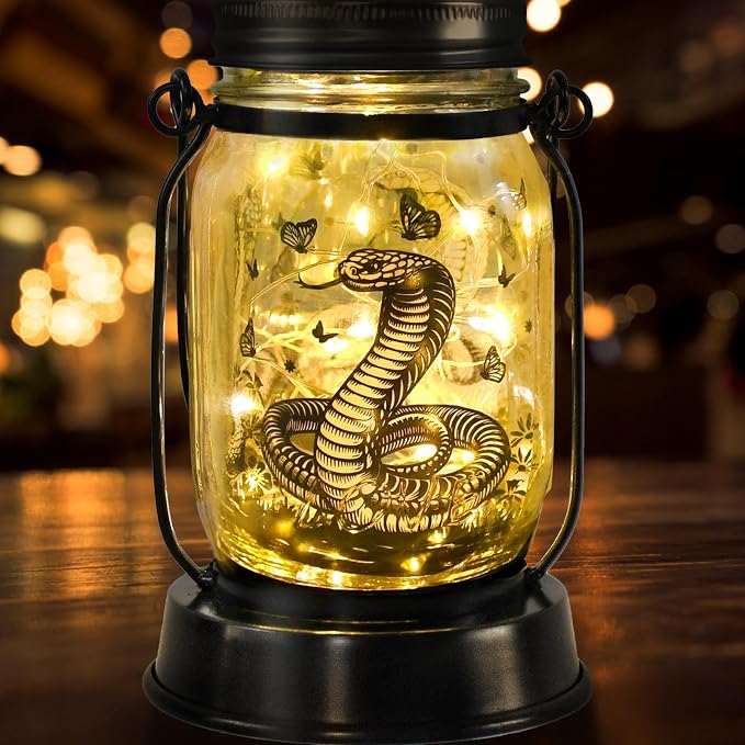 Snake Gifts for Women/Men Snake Solar Lanterns Mom Birthday King Cobra Snakes - Image 9