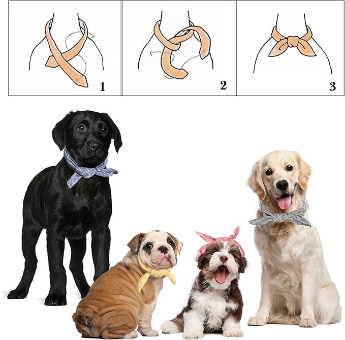 4PCS Spring Dog Bandanas Cat Birthday Cute Soft Cotton Puppy Scarfs Washable - Image 4