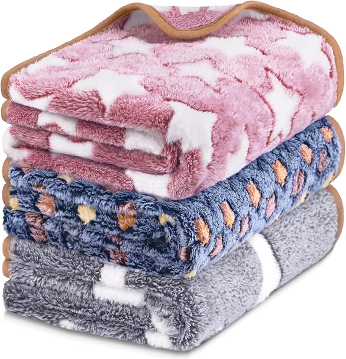 3 Pcs Dog Blanket Super Soft Pet Puppy Blankets Calming Dog Blankets by YedsIntu