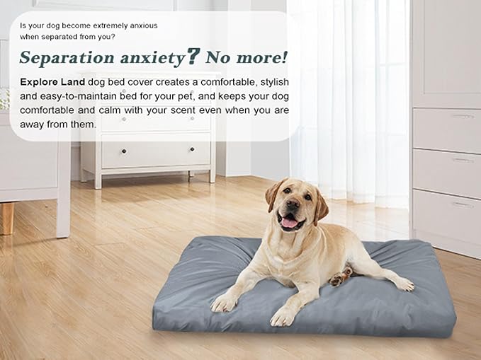 Explore Land Scratch Resistance Dog Bed Cover Canvas Washable Dog Crate Pad - Image 5