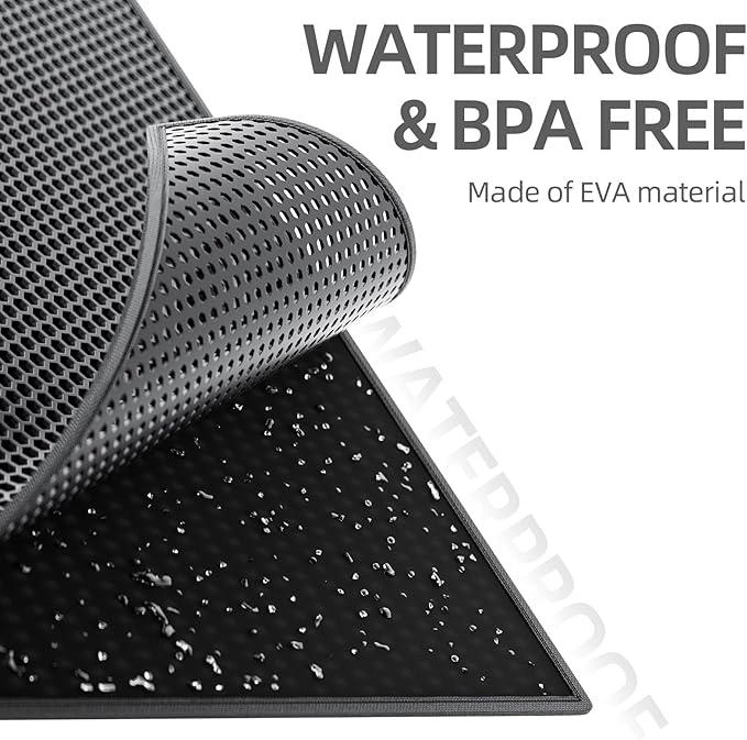 ESTHELLO Cat Litter Mat Large, Cat Litter Trapping Mat, Honeycomb Double Layer - Image 4