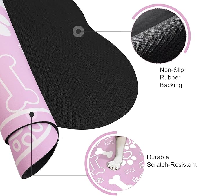 Dog Cat Mat for Food and Water, Rapid Absorbent Pet Feeding Mat, Bone Shaped - Image 3