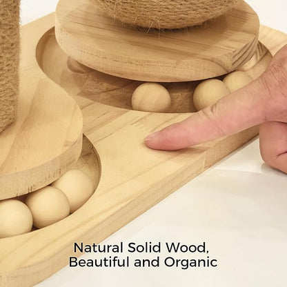 Cat Scratching Post, Wooden Cat Scratcher Toy - Image 5