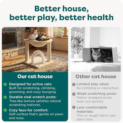 FurHaven 17.3" Tall Cat Scratching Post Tower - Image 6