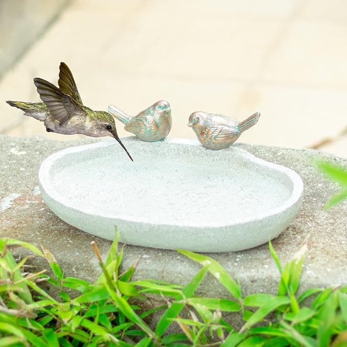 MUMTOP Bird Baths for Outdoors, Outdoor Garden Bird Bath Resin Birdbath Bowl - Image 2