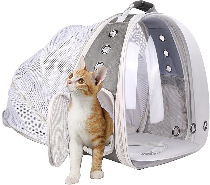 Expandable Carrier Backpack for Kitten Bunny and Small Puppy, Vented by halinfer