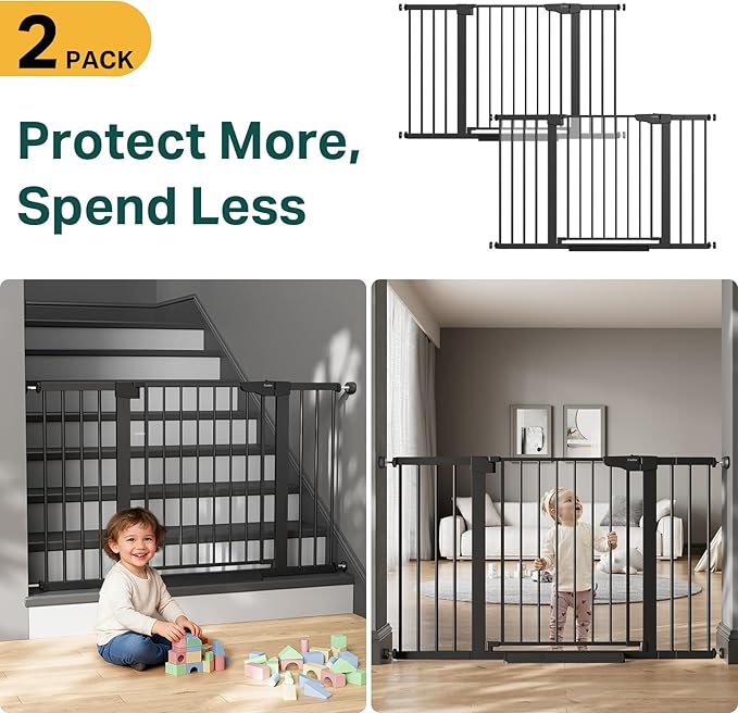 Cumbor 2 Pack 29.7"-51.5" Extra Wide Baby Gate - Image 2