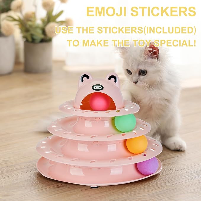Gefryco Cat Toys 4-Tier Roller Track, Turntable Cat Tower Toy - Image 2