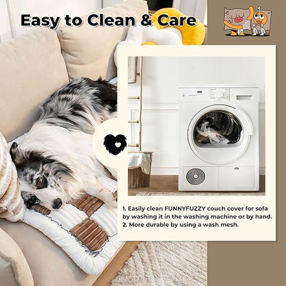 FUNNY FUZZY Pet Couch Covers for Sofa, Couch Covers for Dogs Washable Dog Couch - Image 6