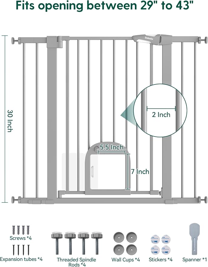 Babelio 36" Tall Upgraded Baby Gate - Image 7