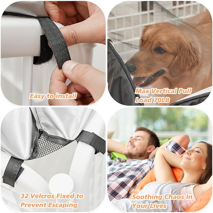 PJYuCien Dog Playpen Mesh Top Cover, Fits 24 Inch 8 Panels Regular Square - Image 3