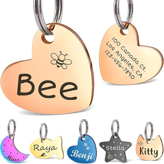 Anavia Small Size Dog Cat ID Tags, Small/XS Personalized Color Plated Stainless by Anavia