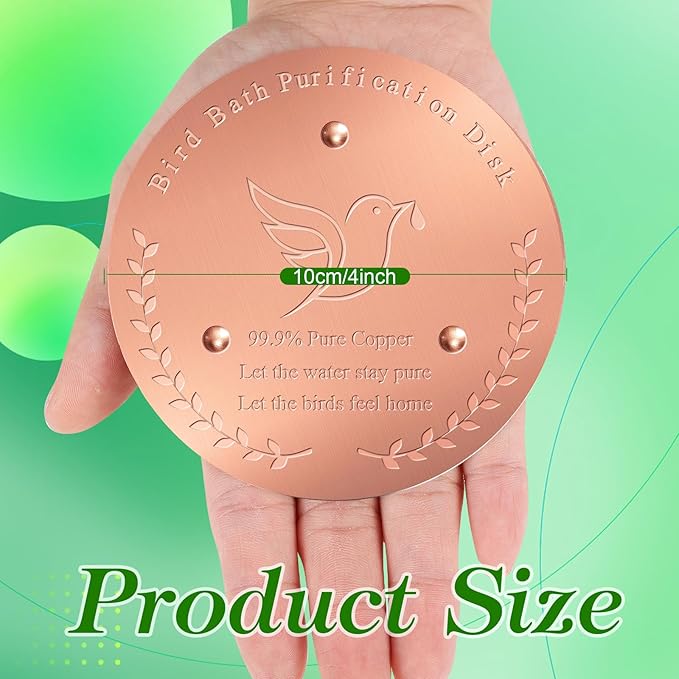 Bird Bath Copper Disk, Sturdy 1mm 99.9% Pure Copper Disk, Triple-Point Support - Image 6
