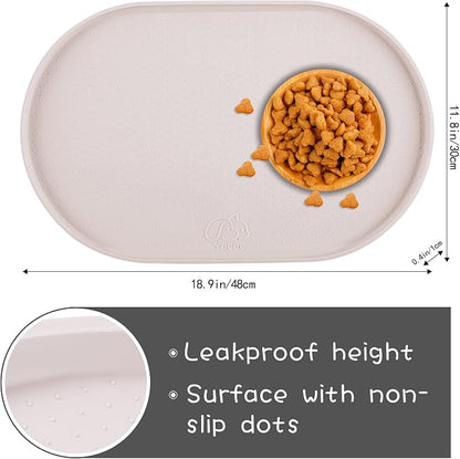 100% Waterproof 1.0" Raised Edge BPA Free Silicone Dog Food Mat, Pet Cat - Image 2