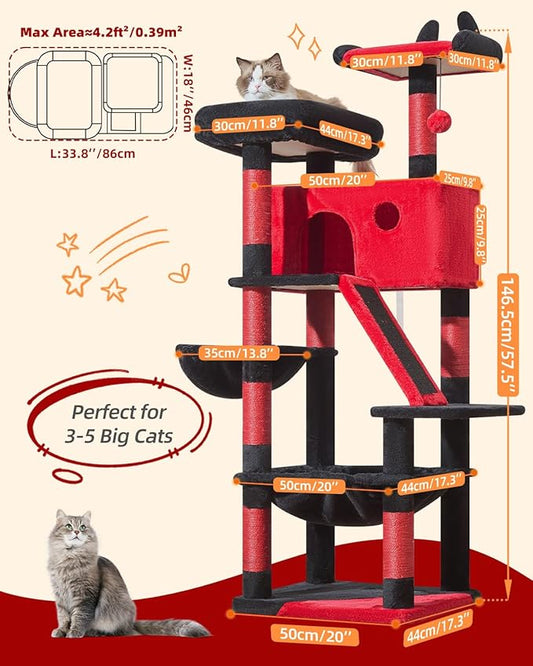Taoqimiao Gothic Cat Tree 57.5-Inch, Cat Tower - Image 2